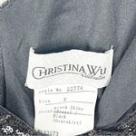 Christina Wu Black Sequin V-Neck Sleeveless Hidden Back Zipper Dress, Size 2 Photo 2