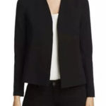 Three Dots  Open-Front Peplum-Back Black Blazer Size Medium Minimalist Capsule Photo 0