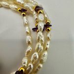 Freshwater pearl and amethyst chip long necklace Photo 2
