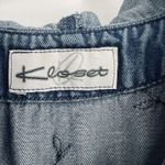 Vintage Maxi Blue Denim SS Hooded Button Shirt Dress Embroidered Size M Photo 4