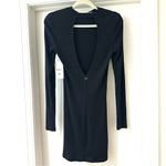 RVCA  Black Latte Long Sleeve Ribbed Bodycon Dress, Size S Photo 3