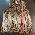 Chico's  1 Sleeveless Leopard Print Button Down Shirt Women Medium Sheer Flowy Photo 6