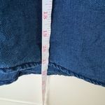 Pilcro Cropped Henley Denim Blouse Size Small Blue Photo 4