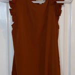 MISA Los Angeles Monteau Los Angeles‎ Ruffle Sleeve Blouse Keyhole Back Casual Top Size M Photo 0