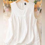 SheIn  White Holidaya Plus Solid Eyelet Embroidery Tank Top Photo 0