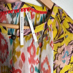 Anthropologie  Maureen Babydoll Tunic Blouse Sheer Multicolor Floral Paisley M Photo 4