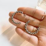 Twisted hoops earrings large hoop earrings silver hoops earrings Photo 3