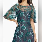 NEW Marchesa Notte Gown Womens 10 Sequin Embroidered Tulle Formal Maxi Dress Blue Photo 2