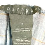 Sharagano Linen Blend Blue Casual Pull On Pants Size M Resort Cruise Lagenlook Photo 5