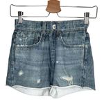 Rag and Bone Womens Miramar Printed Denim pajama terry jean Shorts Size 2XS Photo 0