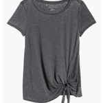 Caslon Charcoal Short Sleeve Top with Side Tie/Burnout Side Tie T-Shirt Photo 0