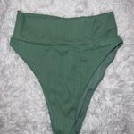 Aerie  Hunter Green / Pale Green Ribbed Swimsuit Bottoms, like new Photo 0
