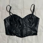 ZARA  Black Leather Crop Top Faux Photo 0