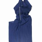 TFNC NEW London Blue Silver Beaded Crystal Embellished Sleeveless Maxi Dress S Photo 2