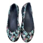 Crocs  Kadee Womens Tropical Floral Ballet Flat Slip On Black Green Flowers Sz 7 Photo 5