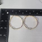 Gold with Colors Mariners Chain Link Hoop Earrings Photo 7