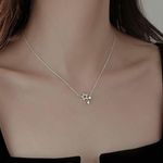 CZ Star Pendant Necklace for Women Silver Photo 4