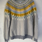 Tabitha Webb  Womens Gray Fair Isle Wool Blend Sweater XL Extra Large‎ Knit Top Photo 0