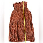 Anthropologie Brigitte Jacquard Orange Tiger Print Shift Mock Neck Dress XL Photo 12