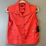 600 West Vest Flamingo Pink Twill Snap Front Vest Boutique Look Sz S NWT Photo 0