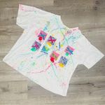 Vintage fresh ideas paint splatter rainbow pastel t shirt w/ bows 90s 22w Red Photo 0