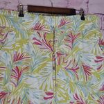 LAND N SEA COLORFUL LEAF PRINTED STRETCH WAIST WIDE LEG LINEN BLEND PANTS XL Pink Photo 2