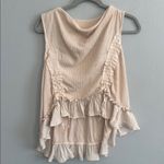 Free People Ruffle Hem Ribbed Tank Top Tan Photo 1