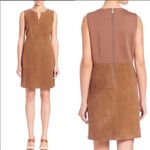 Max Mara Suede Sleeveless Dress Size 14 US Tan Brown Photo 1