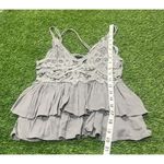VICI Boho Crochet Lace Tiered Ruffle Strappy Smock Peplum Cami Fairy Top SZ S Photo 6