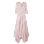 Love Shack Fancy Larissa Floral Print Cotton Silk Blend Maxi Dress Size 8 Jardin Photo 4