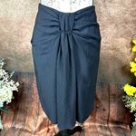 Armani Collezioni Bow Front Pin Stripe A-Line Skirt Midnight Size 10 Photo 3