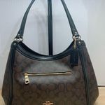 Coach  Kristy Signature Brown with Black Trim Shoulder Bag/Tote NWOT Photo 0