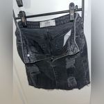Hollister  Y2K Mall Goth Grunge Whimsigoth Black Denim Frayed Mini SkaterSkirt 00 Photo 5