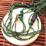 Coldwater Creek Super Long Green Glass Seed bead Necklace Can Triple over Photo 4