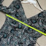 Valerie Stevens  Silk Paisley Print Beaded Midi Dress Size 10 Photo 8