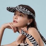 Lele Sadoughi NWT  x Solid & Striped Collab Zebra Print Visor Terrycloth Beachy Photo 0
