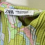 ZARA  Green Floral Cropped Top Sleeveless Women's Size Medium‎ Photo 2