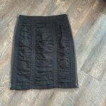 Nanette Lepore Ghost Ship Black Pencil Skirt Size 4 Zipper Details Sexy Bodycon Photo 4