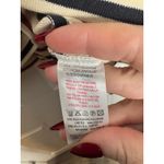 MUJI Cream Maroon Navy Striped Boat Neck Long Sleeve T Photo 3