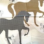 Women’s 70x70 cm square white horse pattern scarf Photo 1
