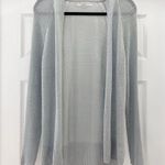 Loft Linen Blend Open Cardigan Pastel Light Blue coastal sz Medium Photo 1