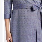 Draper James Embroidered Dot Chambray Denim Wrap Midi Dress Women’s Size 14 Photo 4