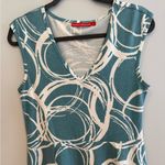 Krimson Klover Teal and White Sleeveless Dress with Yellow Accents Size M Blue Size M Photo 1