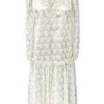 Vintage 80s Scott Mcclintock Ivory Lace Dress Wedding Sz 16W Dropped waist 20s Photo 0