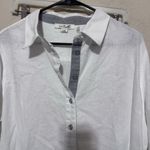 Simply Noelle  Womens Size L/XL White Button down tunic top shirt Classic Photo 1