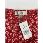 Loft Red Heart Print Long Sleeve Top Ruched Sweetheart Blouse Size 2 Photo 6