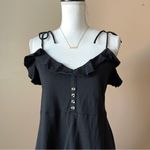 ASOS | Black Ruffle Tie Spaghetti Strap Mini Dress Sz 8 Photo 2