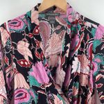 Kate & Mallory NEW Wrap Top Shawl Collar Size Small NWOT Black Floral Long Photo 5