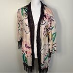 Victoria's Secret  Purple and Cream floral silk Kimono size S Photo 1