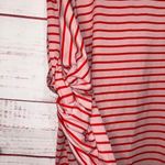 Umgee Boutique Pink & Red Stripe Knot Sleeve Top | Medium Photo 1